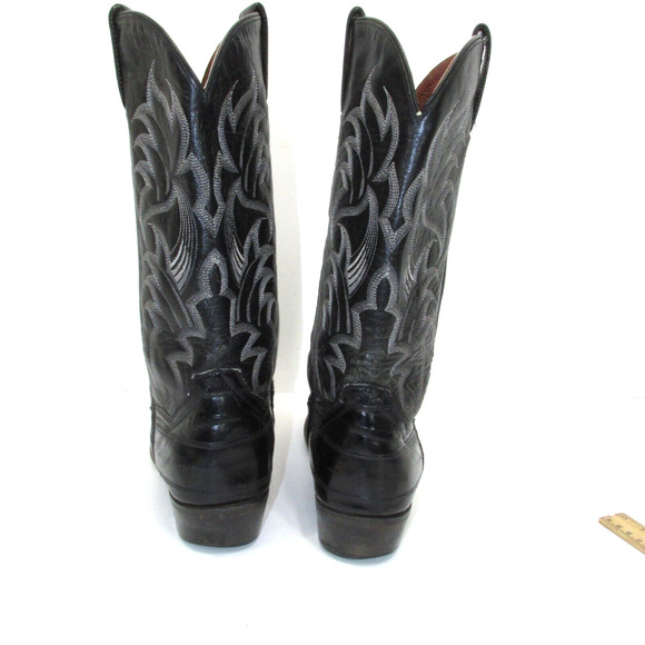 Dan Post Black Eel skin boots - Style 2367 Men\'s size 10.5 D main image 8